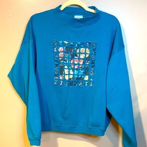 Vintage Hanes her way cropped mock neck sweatshirt.